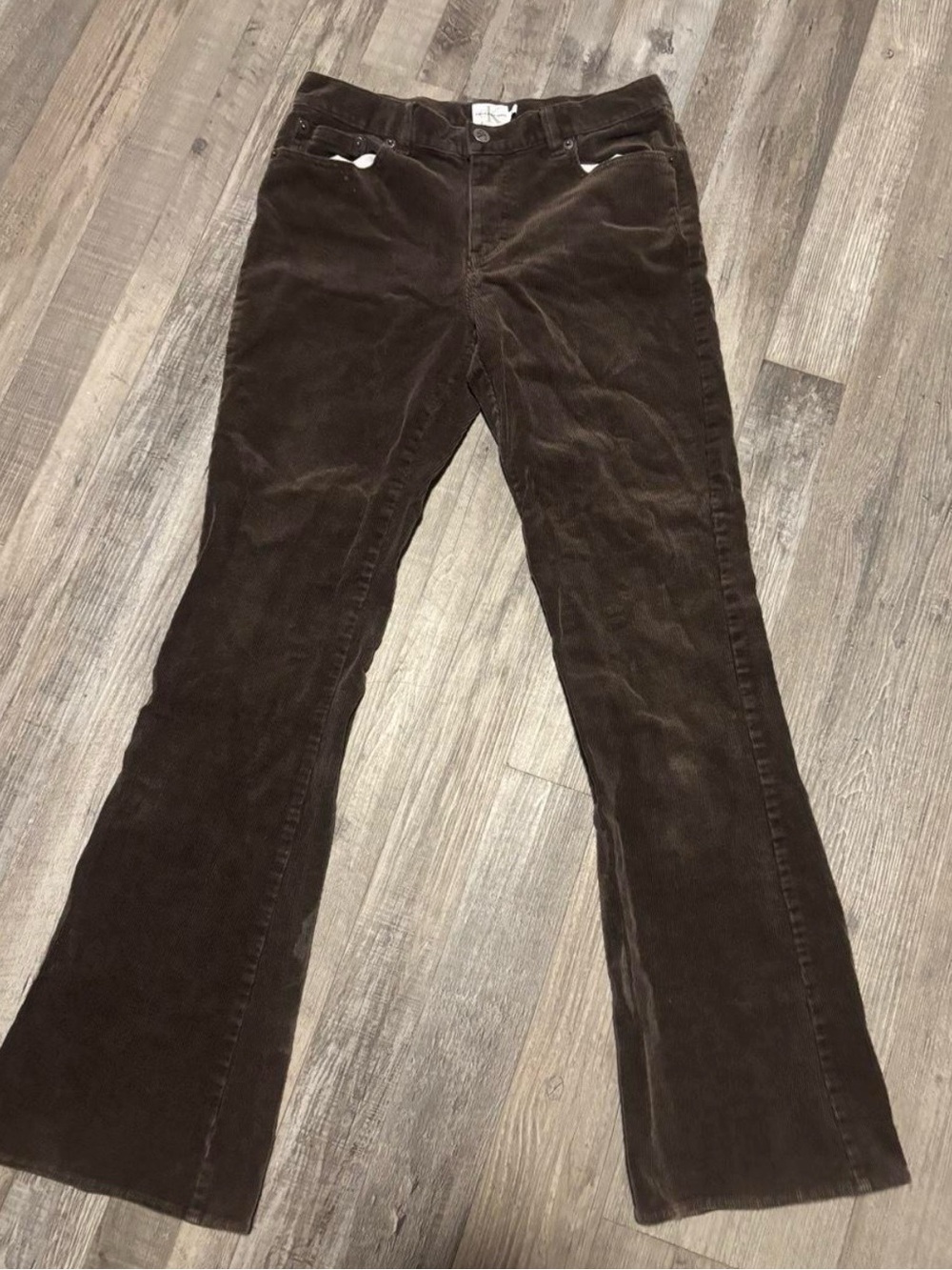 Calvin Klein Dark Brown Corduroy Flare Jeans